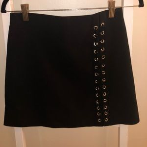 Black suede skirt